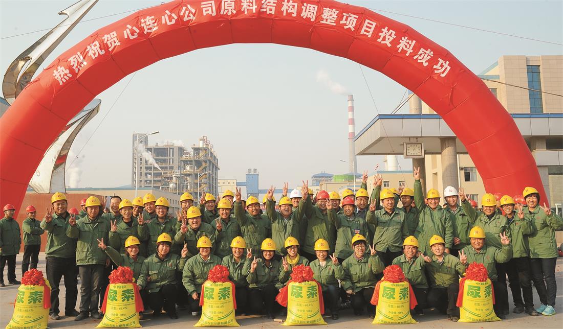 2013年，原料結構調(diào)整項目開車成功